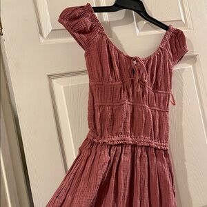 Elegant Pink 100% COTTON Women's Dress